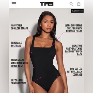 TA3 Squarey hi cut one piece bathing suit in bright turquoise size medium